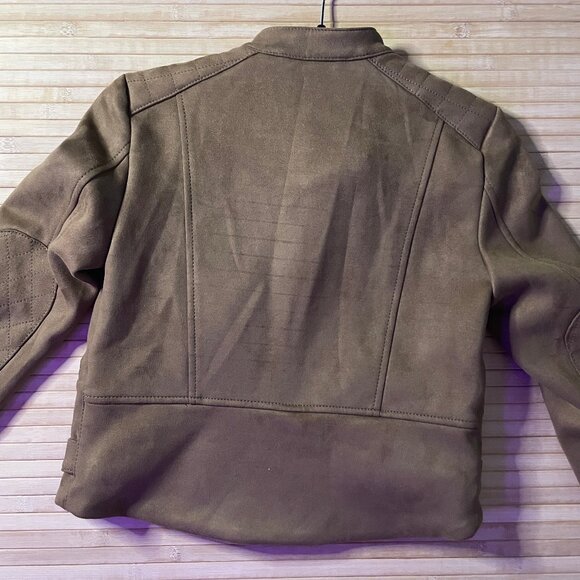 NWT -  Banana Republic Banded Collar Vegan Suede Moto Jacket Canyon Brown, XS - Picture 4 of 5